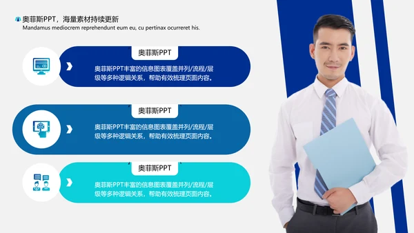 商务风年度工作计划蓝白PPT
