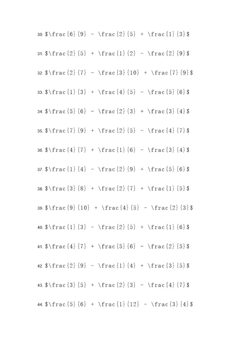 分式的加减混合运算计算题