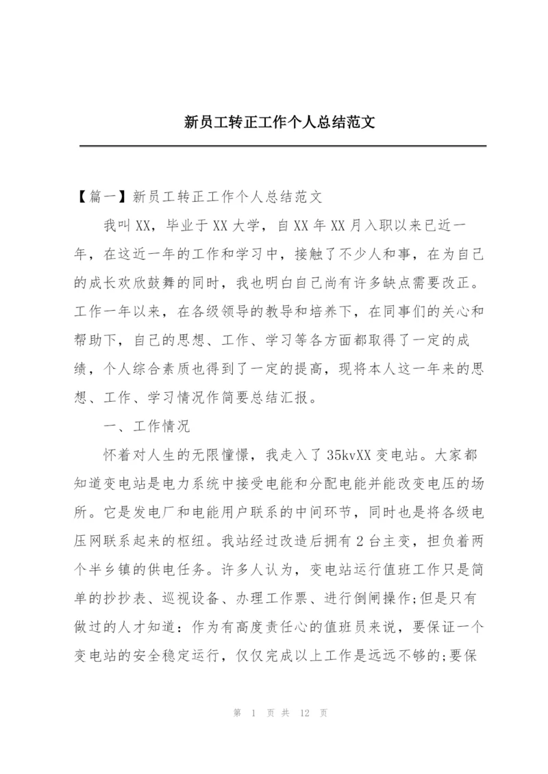 新员工转正工作个人总结范文.docx