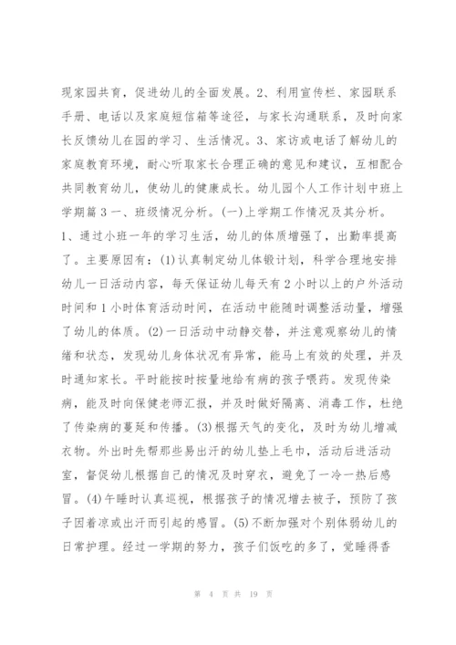 幼儿园个人工作计划中班上学期6篇.docx