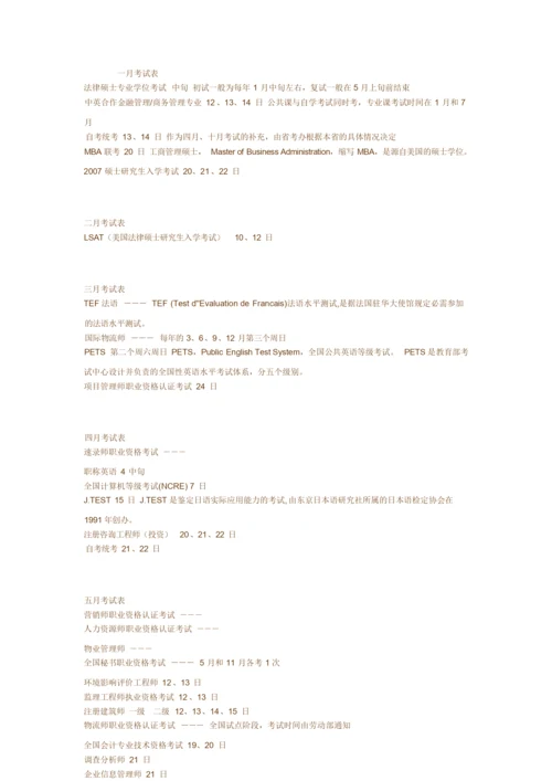 每年全国考研时间表.docx
