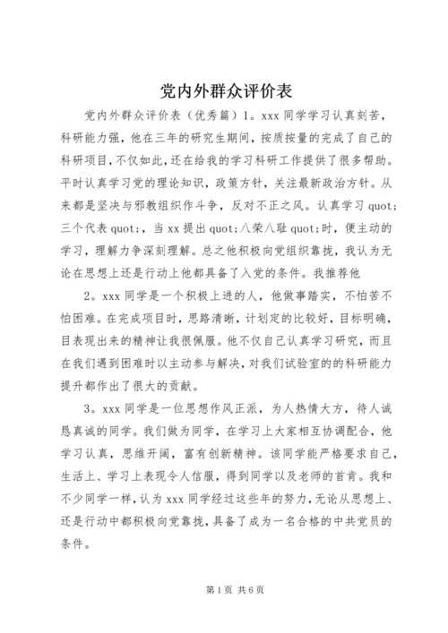 党内外群众评价表.docx