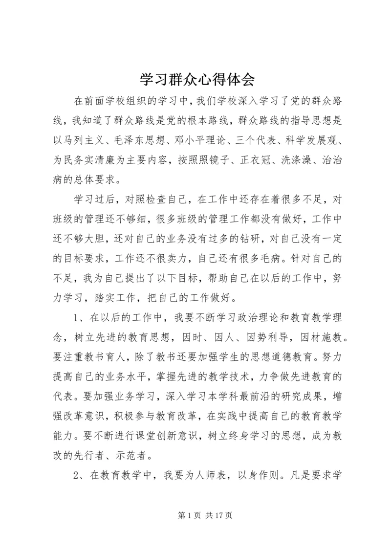 学习群众心得体会精编.docx