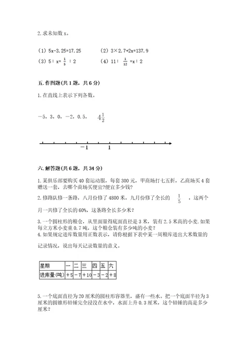 小升初六年级期末试卷附答案（模拟题）