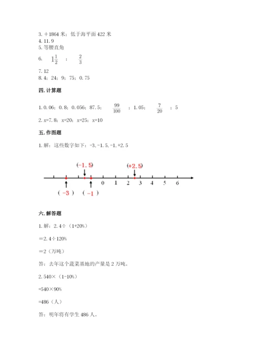 小学六年级下册数学期末卷及答案【基础+提升】.docx