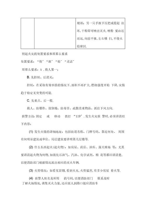 消防安全知识培训资料