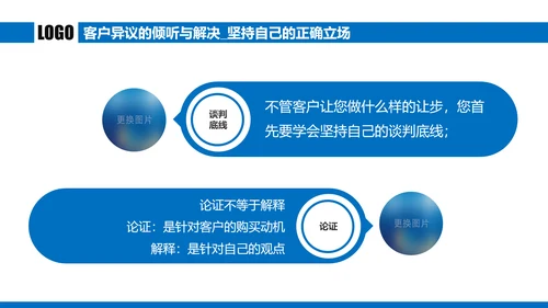 蓝色商务谈判企业培训合作共赢PPT模板
