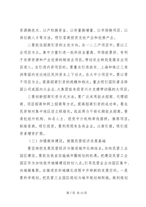 关于加快我市民营经济发展情况的调查.docx