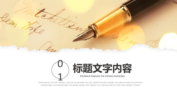硬笔钢笔书法写作公文写作PPT模板作文