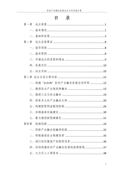 农村产业融合发展试点示范实施方案.docx