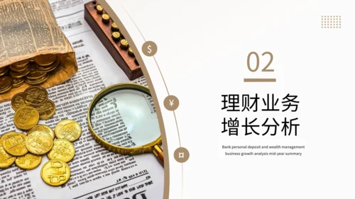黄色商务风银行个人存款与理财业务增长分析年中总结PPT