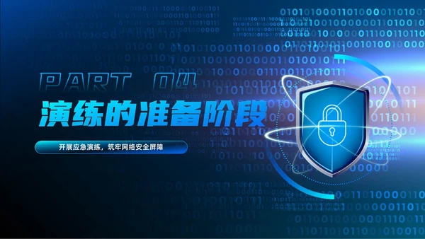 蓝色科技渐变网络安全应急预案开展应急演练网络安全PPT模板