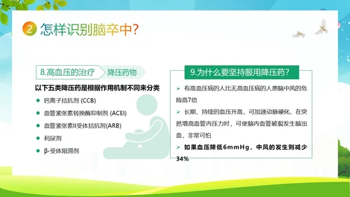 2023年脑卒中健康宣教脑中风预防急救知识PPT课件