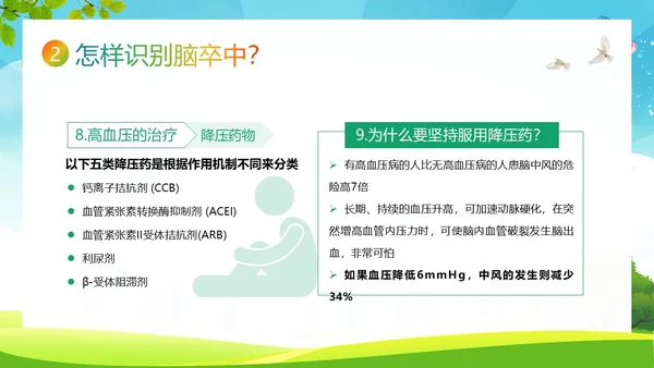 2023年脑卒中健康宣教脑中风预防急救知识PPT课件