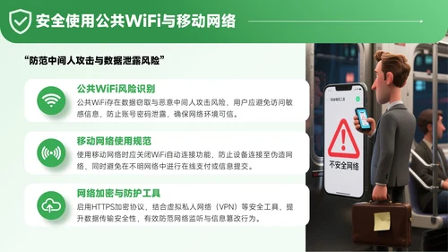 绿色3D风网络安全宣传通用PPT模板