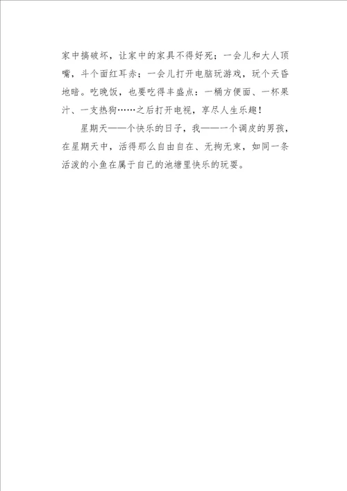 四年级作文叙事快乐的周末500字