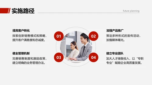 商务感图文销售部门年度工作总结汇报PPT