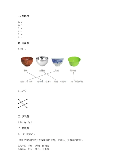 教科版二年级上册科学期末测试卷标准卷.docx