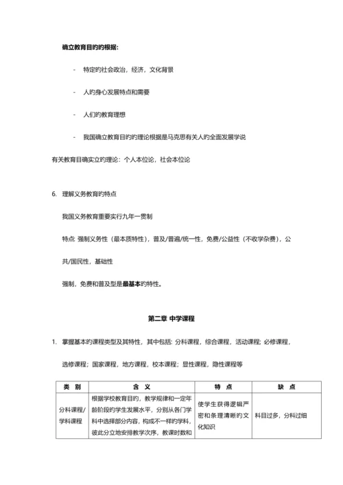 2023年中学教师资格证教育知识与能力重点背诵知识点汇总辨析简答材料分析.docx