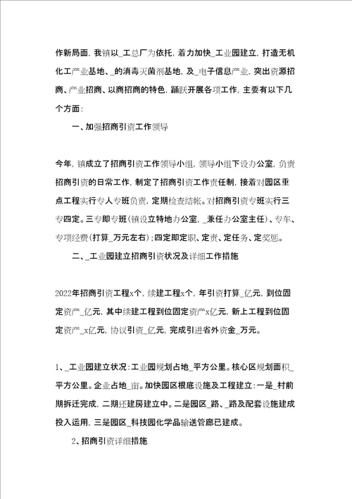 乡镇招商引资工作总结共18页