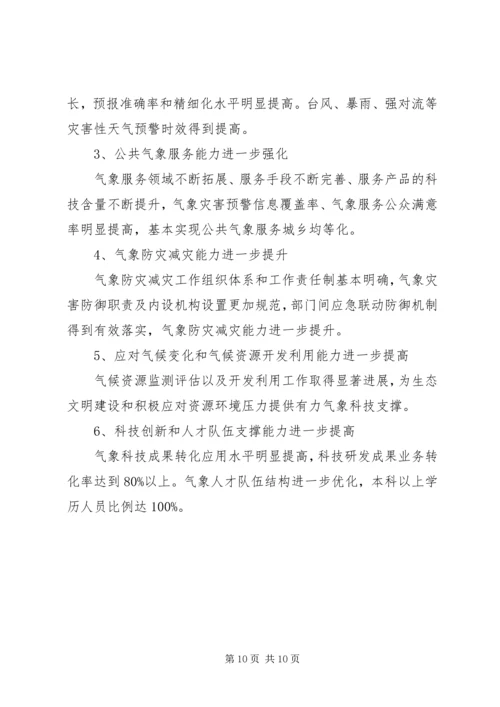 气象事业十二五工作总结及十三五工作安排.docx