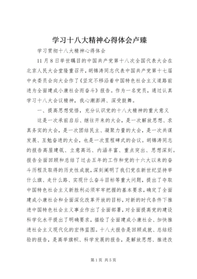 学习十八大精神心得体会卢臻 (2).docx