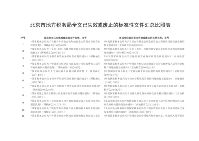 北京市地方税务局全文已失效或废止的规范性文件汇总对比表.docx