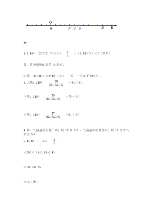 人教版数学小升初模拟试卷含答案【黄金题型】.docx