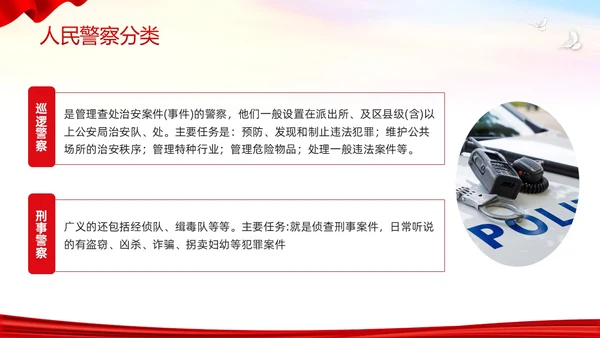 红色简约中国人民警察节PPT模板宣传PPT动态PPT