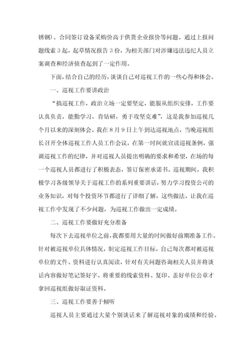 个人巡视工作心得体会范文五篇.docx