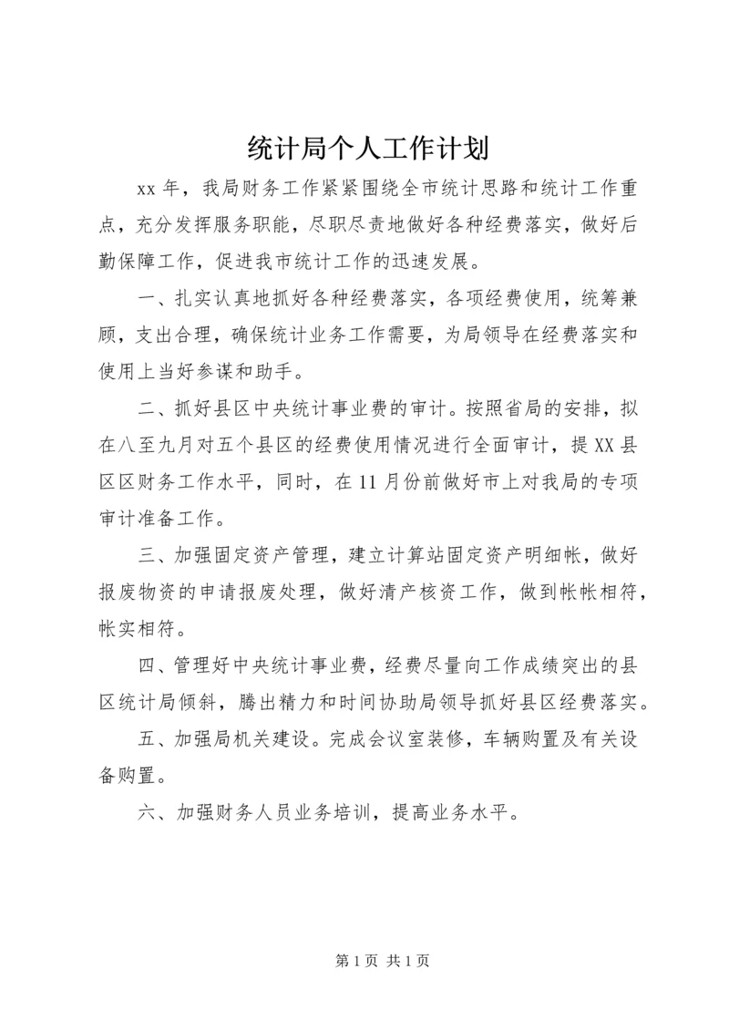 统计局个人工作计划.docx