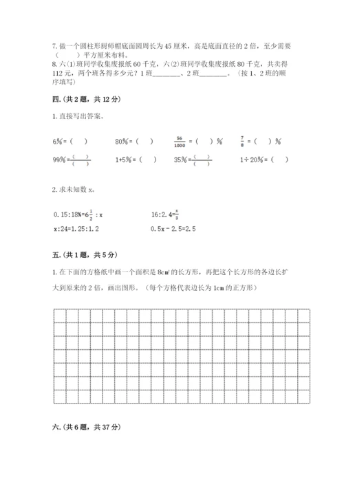 苏教版数学六年级下册试题期末模拟检测卷精品【夺冠系列】.docx