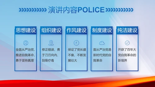 蓝色大气警察公安机关忠诚教育动态PPT模板