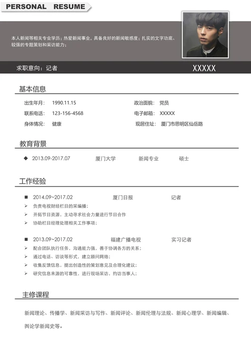 应届生秋招个人求职简历套装