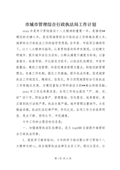 市城市管理综合行政执法局工作计划 (3).docx