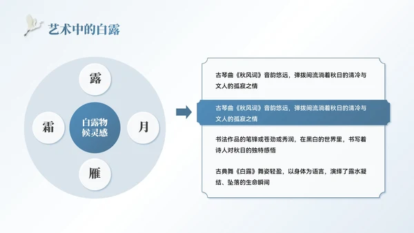 蓝色中国风白露节气主题班会PPT模板