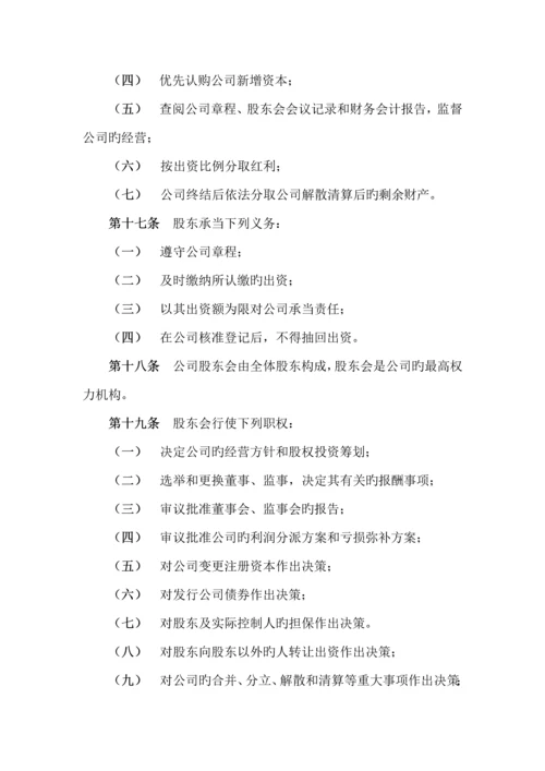 控股子公司公司综合章程模板.docx