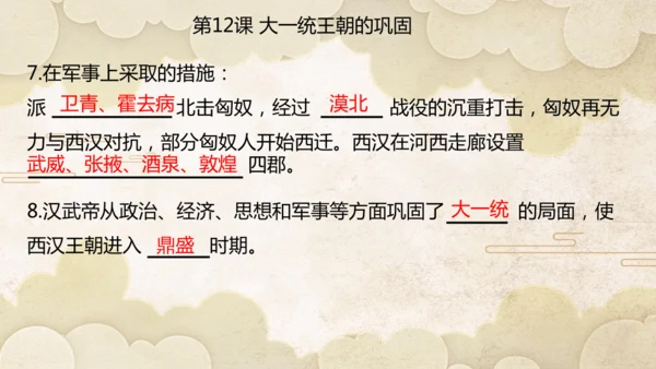 第三单元 秦汉时期：统一多民族封建国家的建立和巩固  单元复习课件（27张PPT）