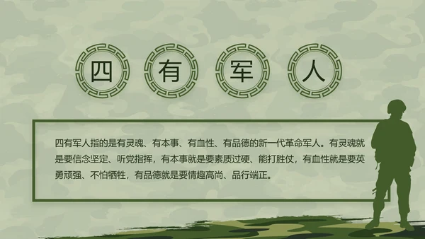 迷彩风格八一部队军事训练汇报PPT