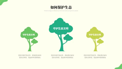 绿色清新简约生态文明节能环保低碳出行保护环境PPT模板