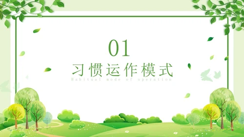 绿色清新简约习惯的力量习惯教育课件主题班会PPT习惯力量