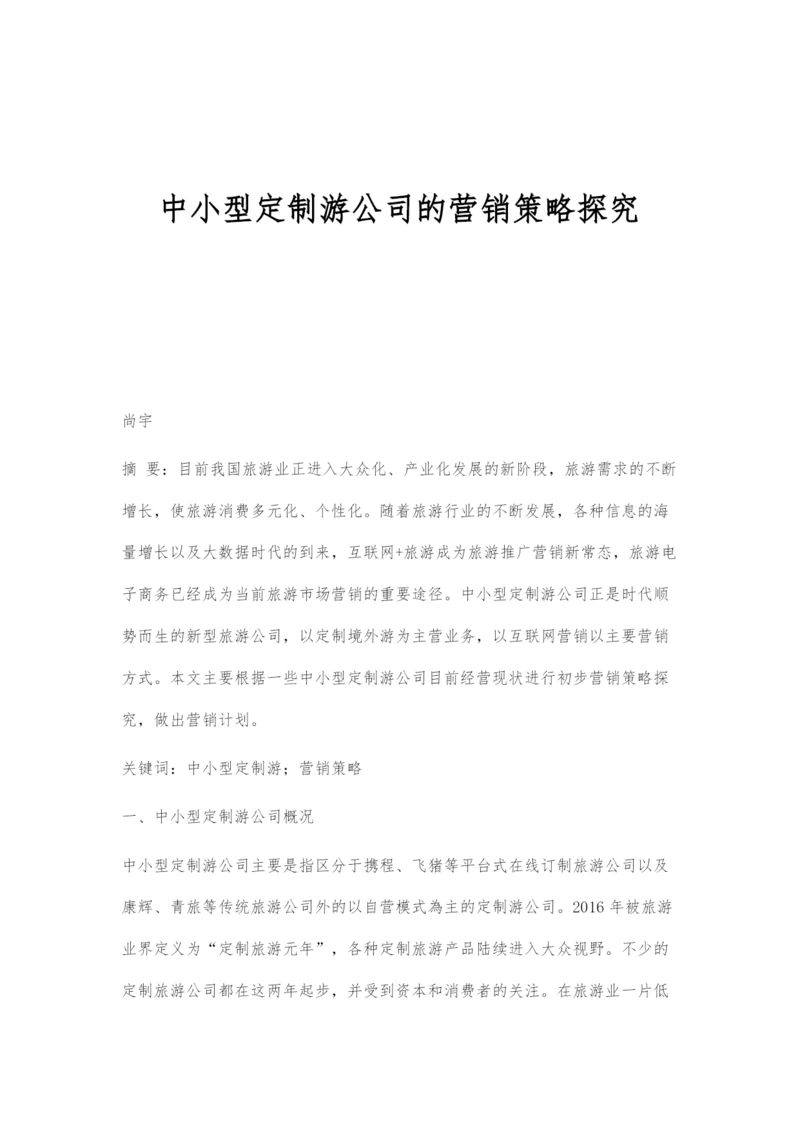 中小型定制游公司的营销策略探究.docx