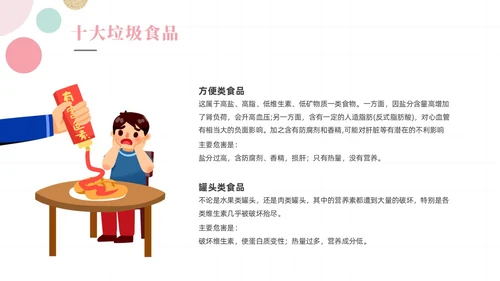 粉色绿色清新简约网格圆点小学生食品安全主题班会动态PPT食品安全宣传周