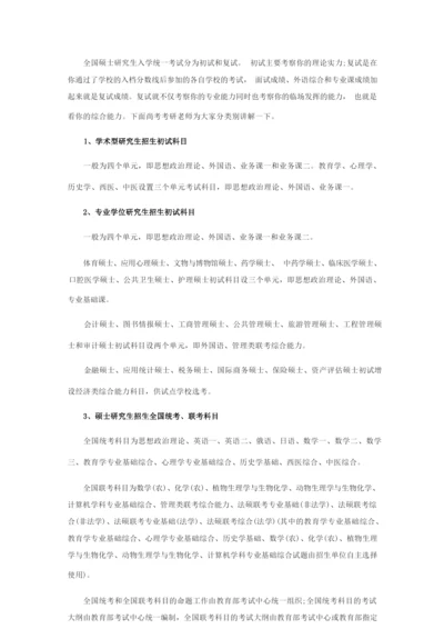 2018年考研科目介绍.docx