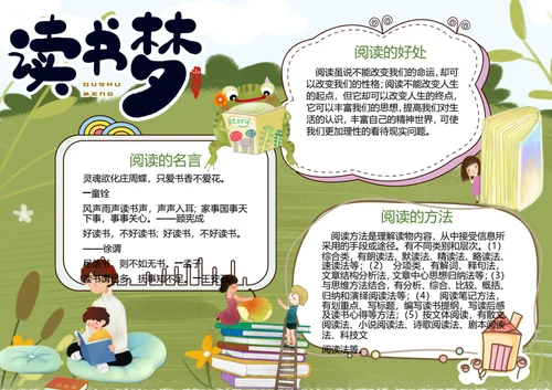 卡通读书梦Word小报
