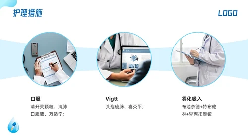蓝色简约儿科支气管肺炎护理查房PPT模板宣传PPT动态PPT儿科护理