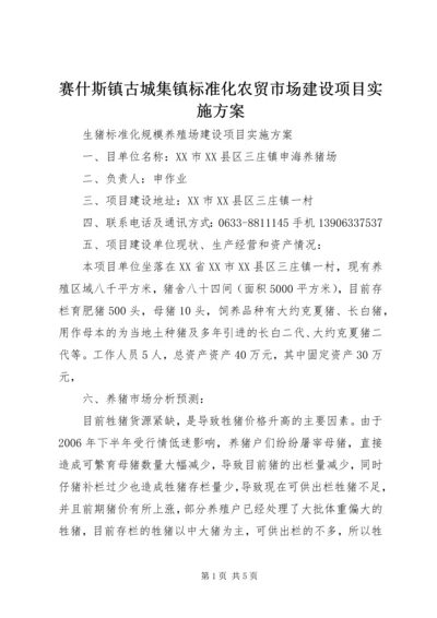 赛什斯镇古城集镇标准化农贸市场建设项目实施方案 (3).docx