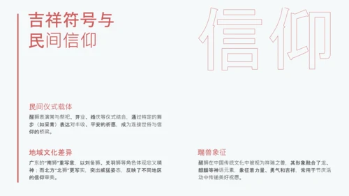 红色简约中国传统文化醒狮介绍