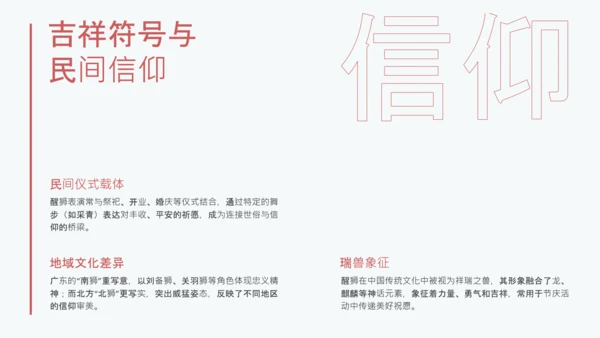 红色简约中国传统文化醒狮介绍