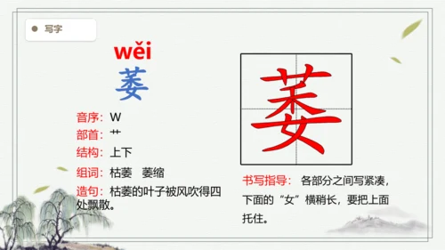 【2024秋季学期】语文四上 10.爬山虎的脚   生字识记课件